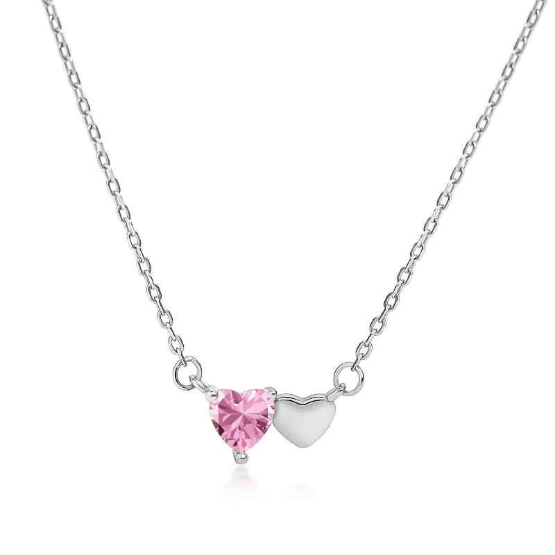 Linked Heart & Emerald Necklace

