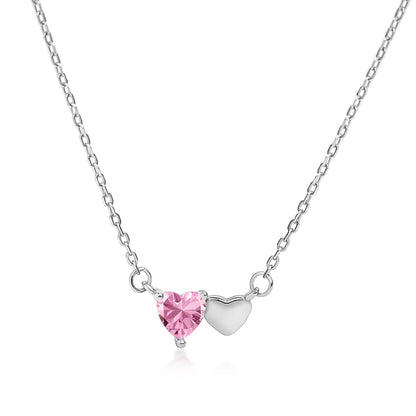 Linked Heart & Emerald Necklace

