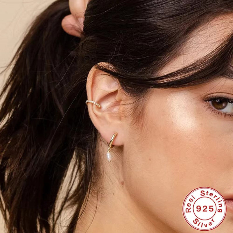 silver diamond ear cuff