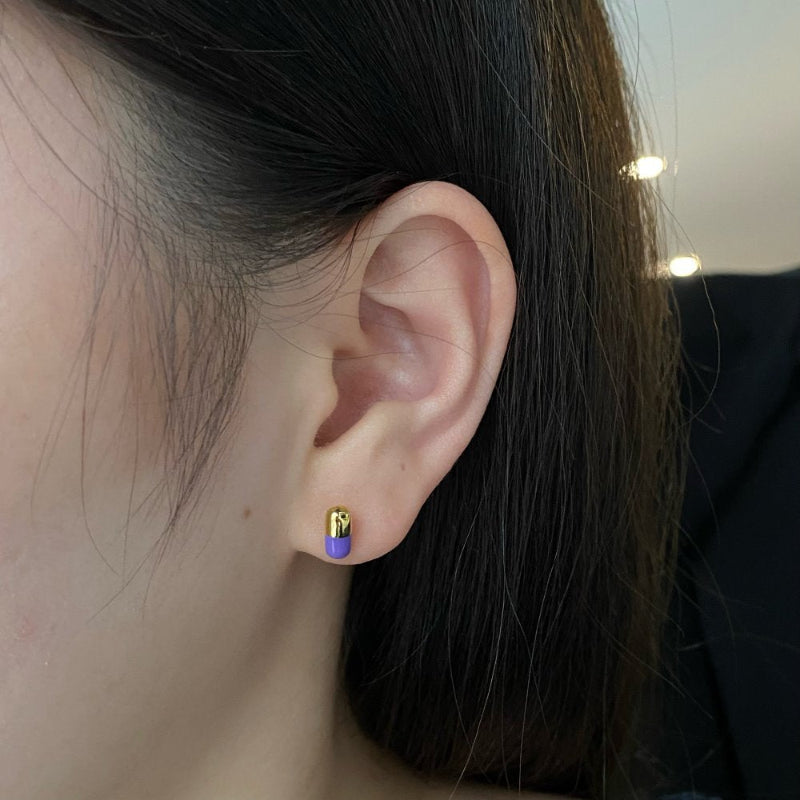 Chic Purple and Chrome Studs

