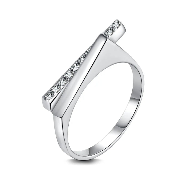 Modernist Silver & Stone Ring


