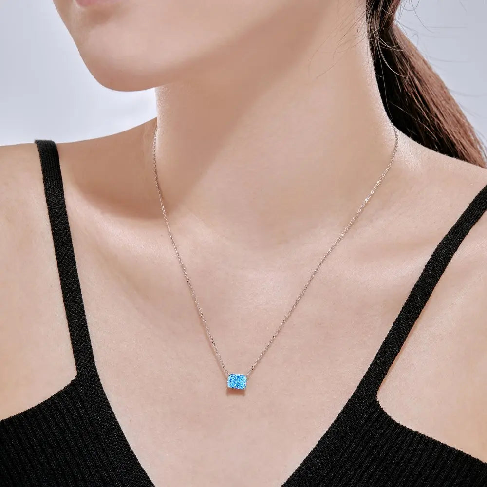 Geometric Rectangle Pendant Necklace