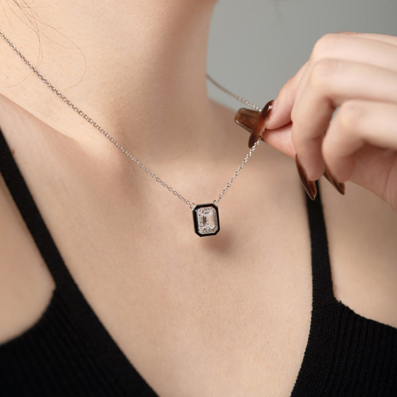 Sleek Black and White Necklace


