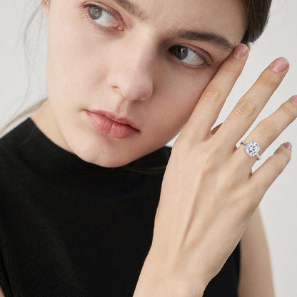 Classic Halo Design Moissanite Ring

