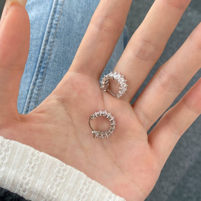 Radiant Cut Diamond Simulant Hoops

