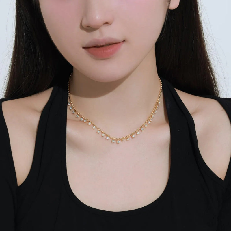 Shimmering Graduated Crystal Necklace

