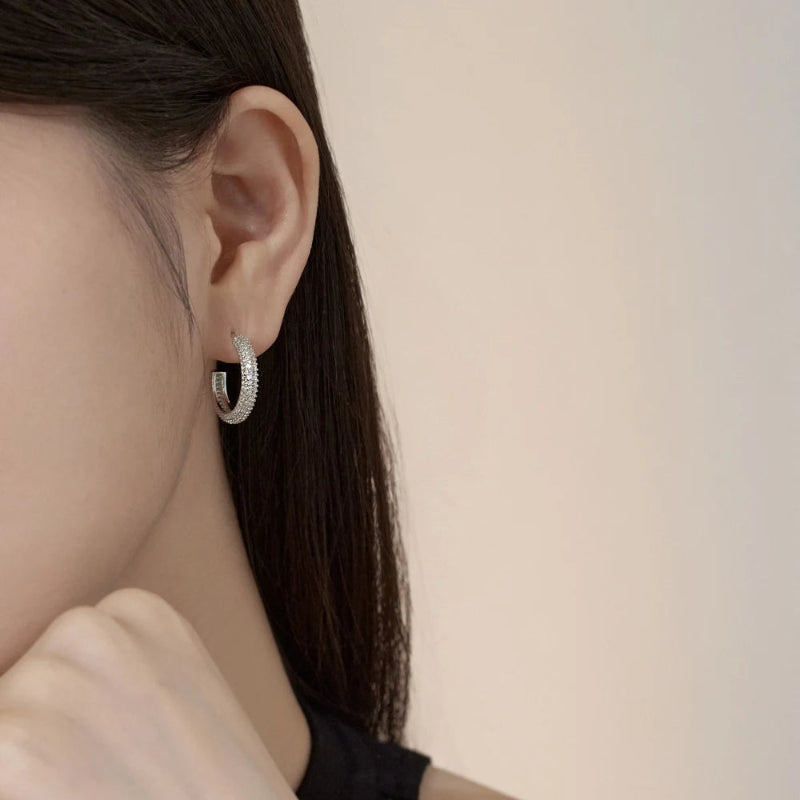 Luxurious Golden Baguette Studs