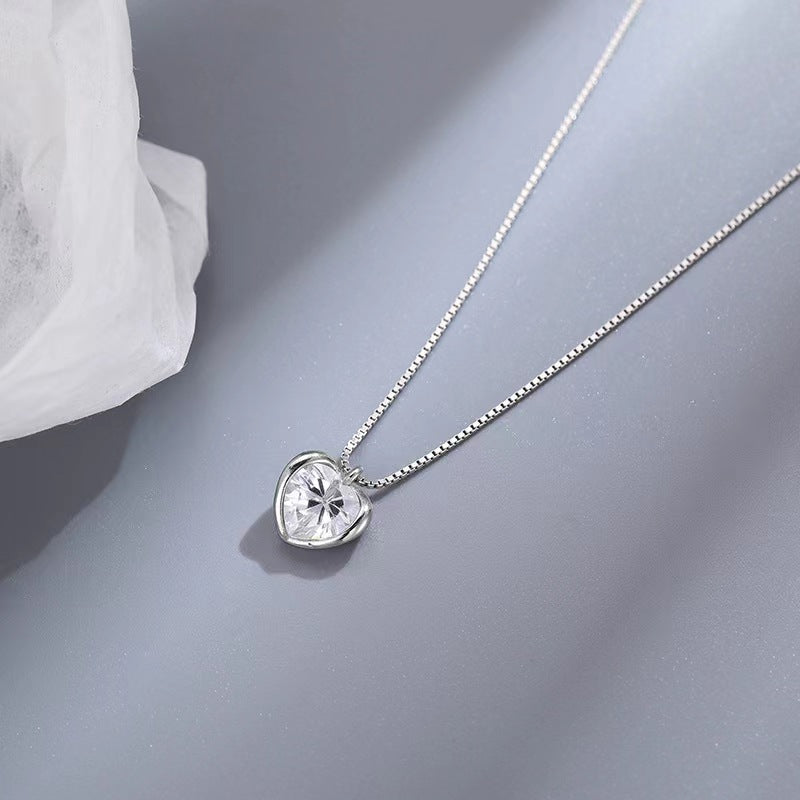 single diamond necklace white gold