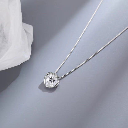single diamond necklace white gold