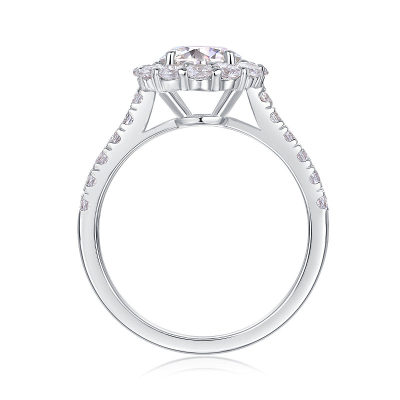 Timeless Halo Style Moissanite & CZ Ring

