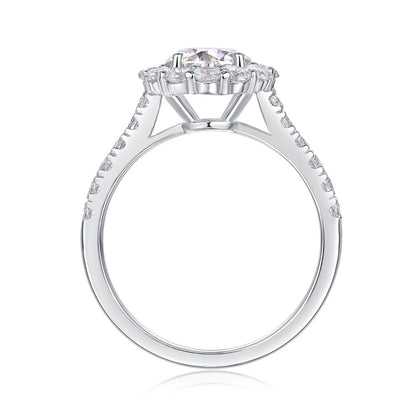 Timeless Halo Style Moissanite & CZ Ring

