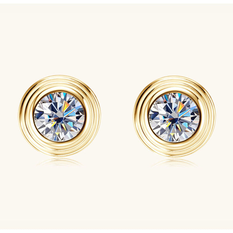 Sophisticated Moissanite Bezel Set Studs

