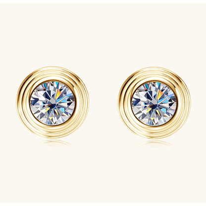 Sophisticated Moissanite Bezel Set Studs

