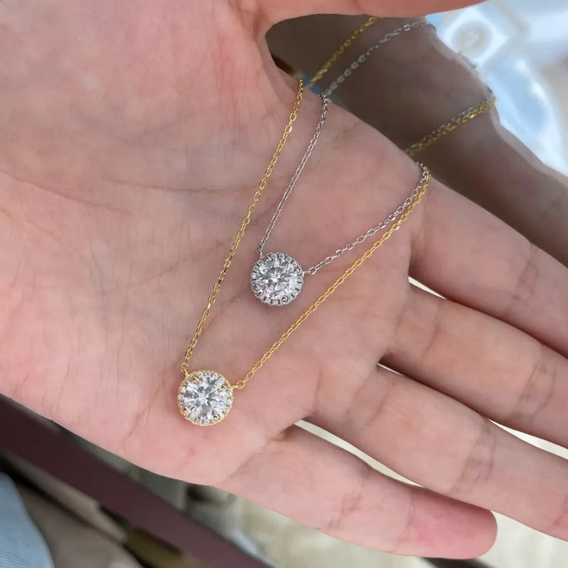 Timeless Halo Solitaire Necklace