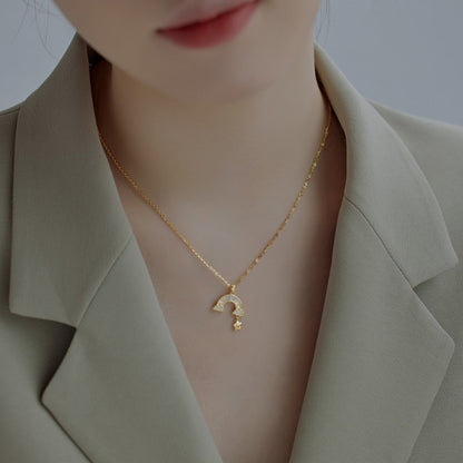 Petite Silver Rainbow Delight Necklace with Cheerful Star

