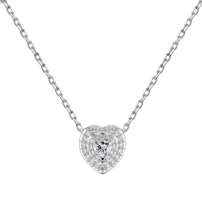 Petite Silver Love Heart with Sparkling Surround

