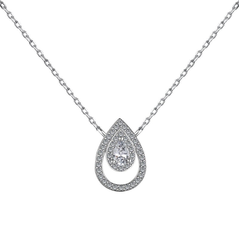 Petite Silver Love Drop with Sparkling Surround

