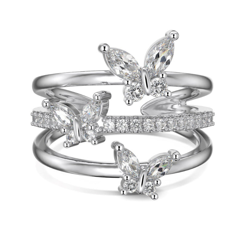 Sparkling Butterfly Wrap Ring


