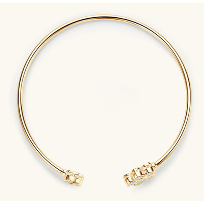 Timeless Classic Stone Motif Open Bracelet

