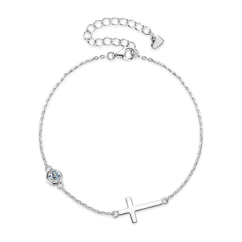 Sophisticated Gold Tone Cross Pendant Bracelet

