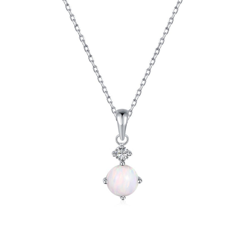 Minimalist Opal Heart Chain