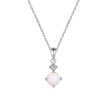 Minimalist Opal Heart Chain