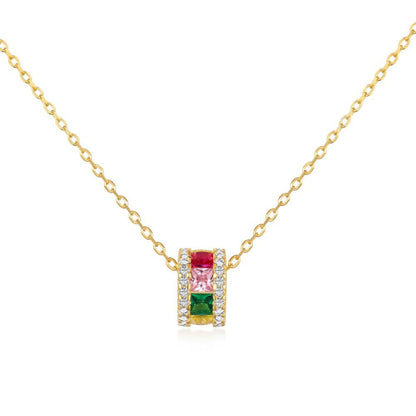 Sophisticated Triple Gemstone Pendant

