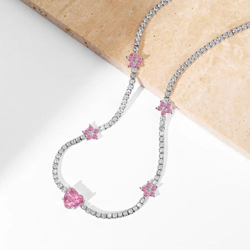Checkered Heart Flower Ring