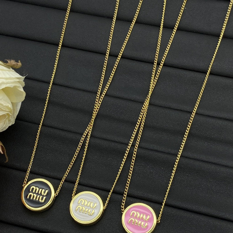 Miu Miu Logo Chain Necklace Trio