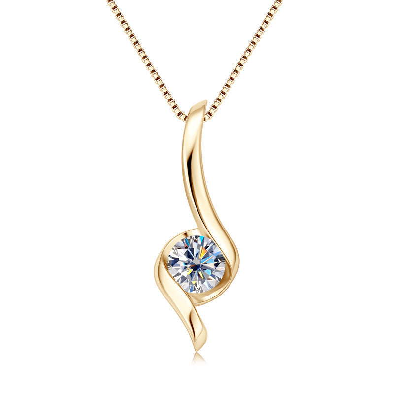 925 Sterling Silver VVS1 Clarity Swirl Moissanite Necklace

