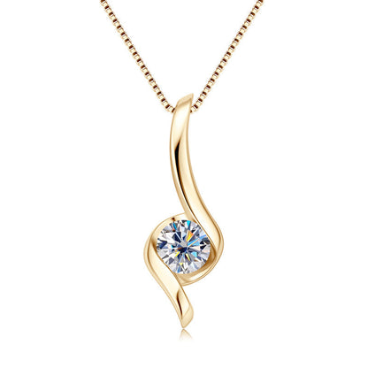 925 Sterling Silver VVS1 Clarity Swirl Moissanite Necklace

