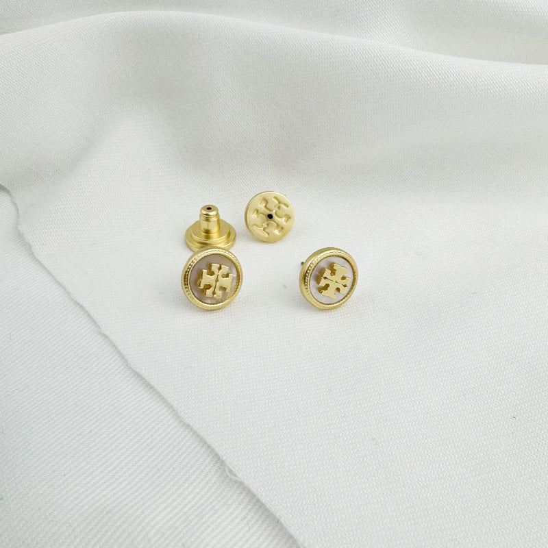 Mother-of-Pearl Tory Burch Studs

