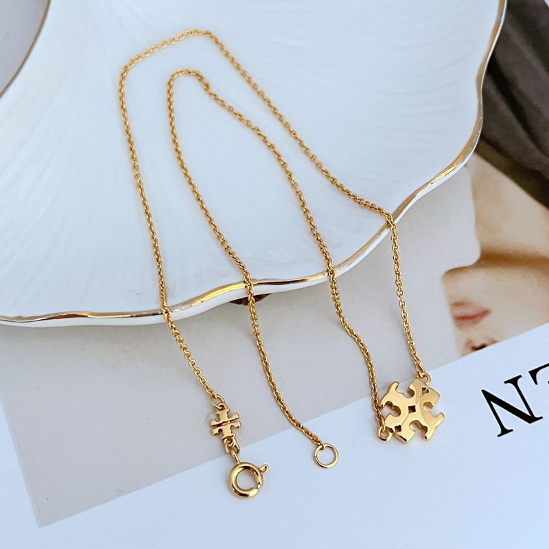 Rose Gold Tory Burch Logo Pendant

