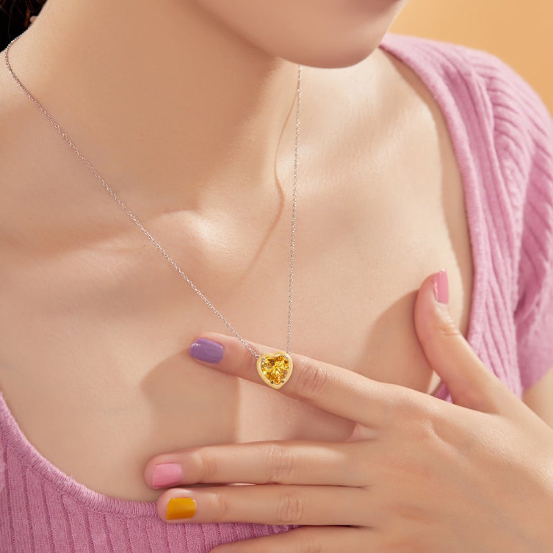 Colorful Heart Enamel Necklace