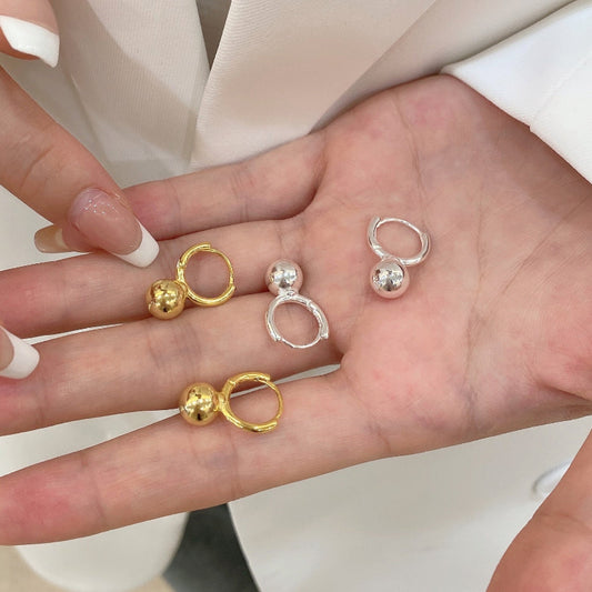 Beaded Huggie Hoops


