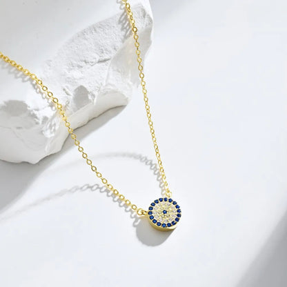 Small Evil Eye Circle Pendant


