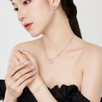 Vibrant Zirconia Open Circle Necklace

