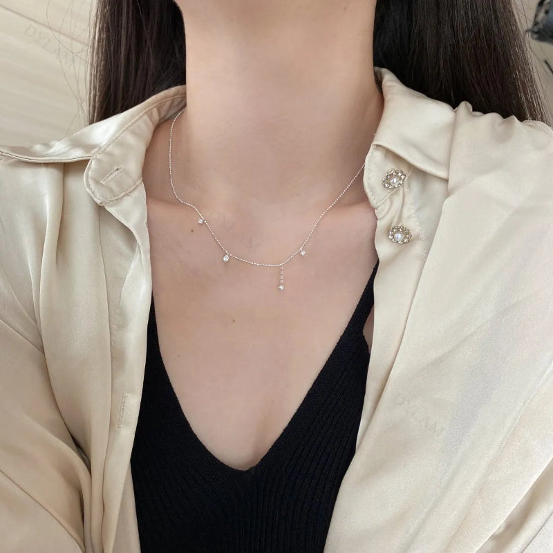 Dainty Cubic Zirconia Infinity Necklace