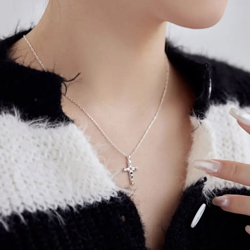 14k Gold Gemstone Cross