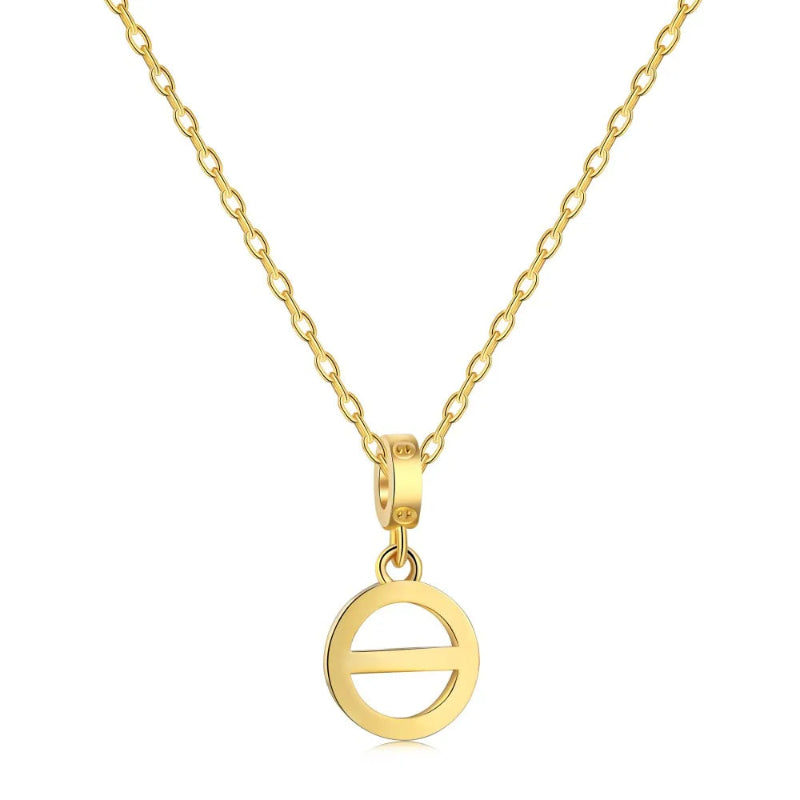 Minimalist Bar-Through-Circle Necklace

