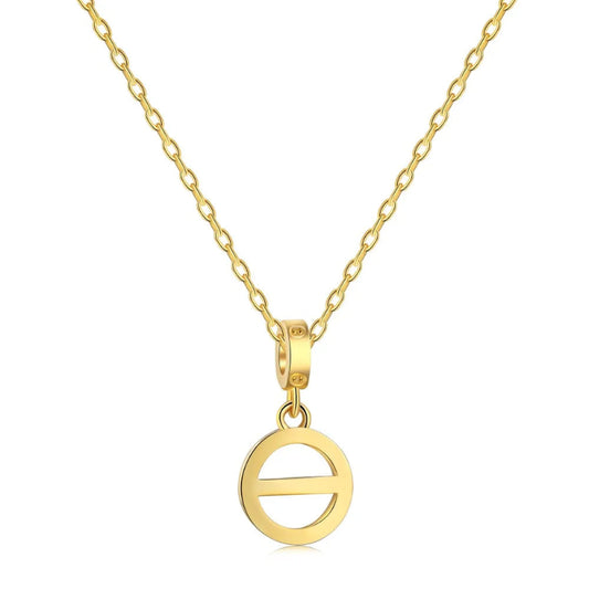 Minimalist Bar-Through-Circle Necklace

