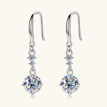 Three Stone Drop Earrings