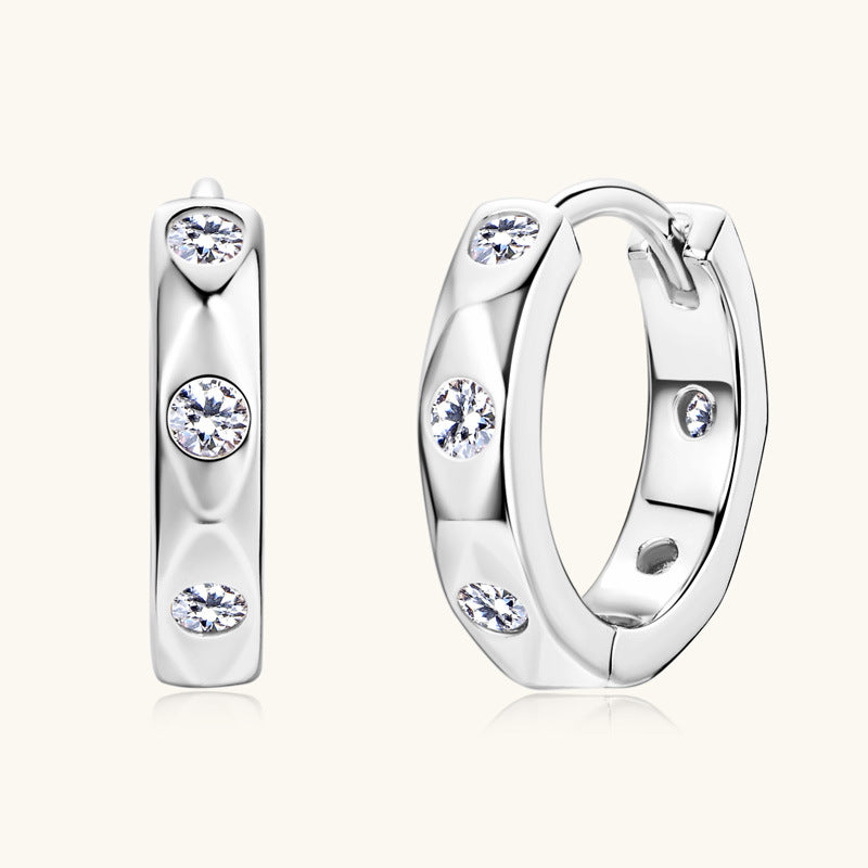 Gold Plated Moissanite Classic Hoops