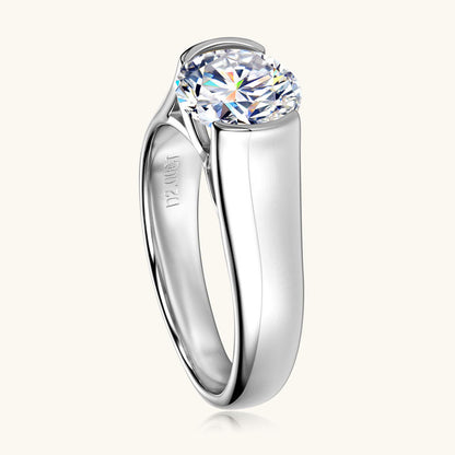 Gold Plated Moissanite Solitaire Ring