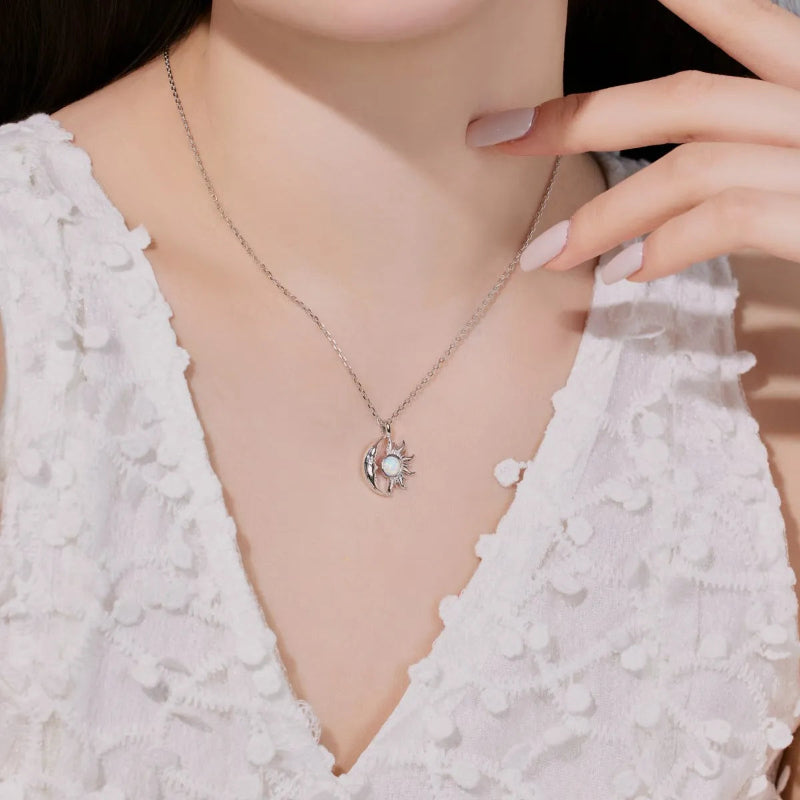 Opal Center Gold Celestial Necklace

