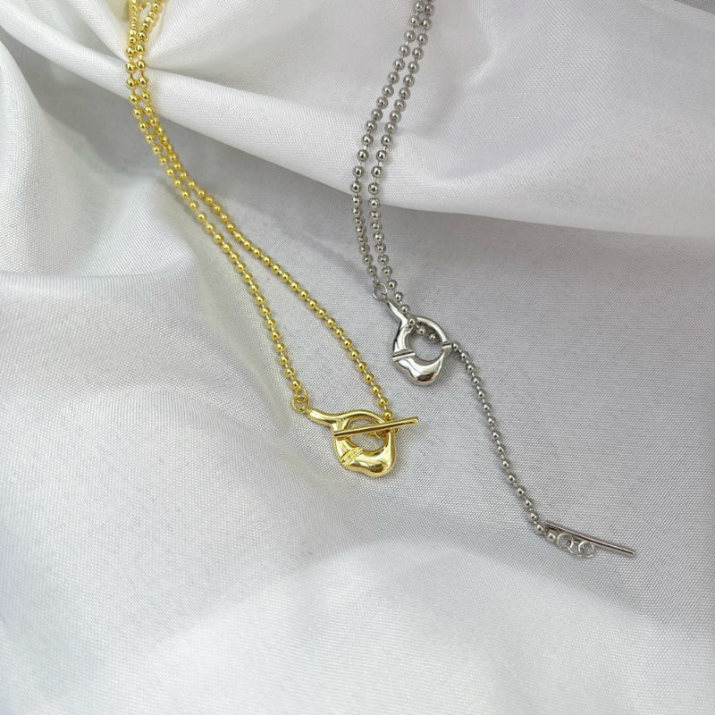 Modern T-Bar and O-Ring Necklace

