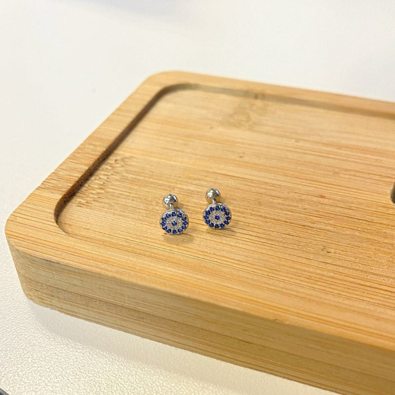 round stud earrings silver