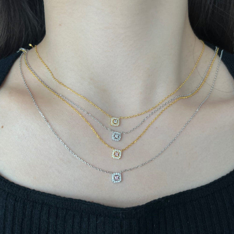 Graceful Pink Halo Pendant

