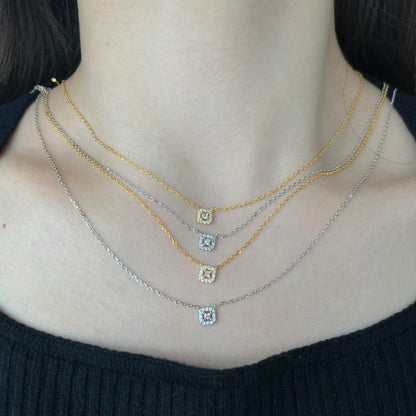 Graceful Pink Halo Pendant

