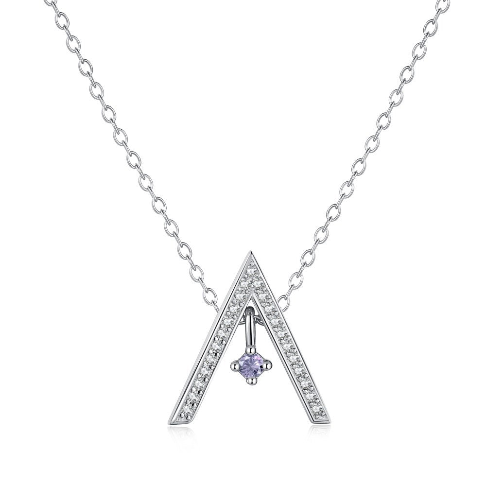 White Gold Triangle Diamond Necklace